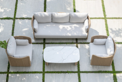 "Аликанте" лаунж-зона из искусственного ротанга, цвет соломенный