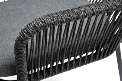 "Лион" обеденная группа на 4 персоны со стульями "Лион" темно-серый, круглый стол "серый гранит"