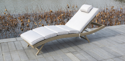"Лиссабон" шезлонг из искусственного ротанга, цвет соломенный